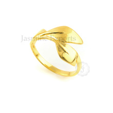 Twined Leaves Micron Gold Plated Over Sterling Silver Ring